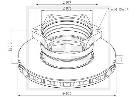 PE AUTOMOTIVE stabdžių diskas 016.651-00A